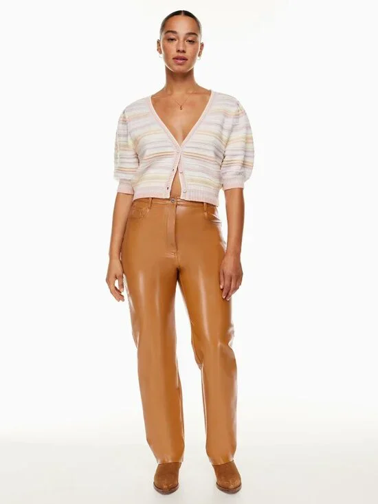 Wilfred The Melina High-waisted Vegan Leather pants NEW Size 2 Rich Chestnut - Picture 2 of 5